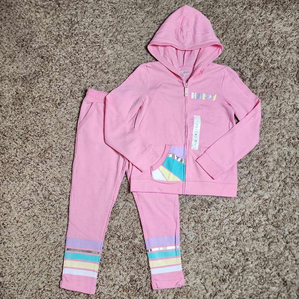 Jumping Beans Fleece Outfit Girls 6/6X New